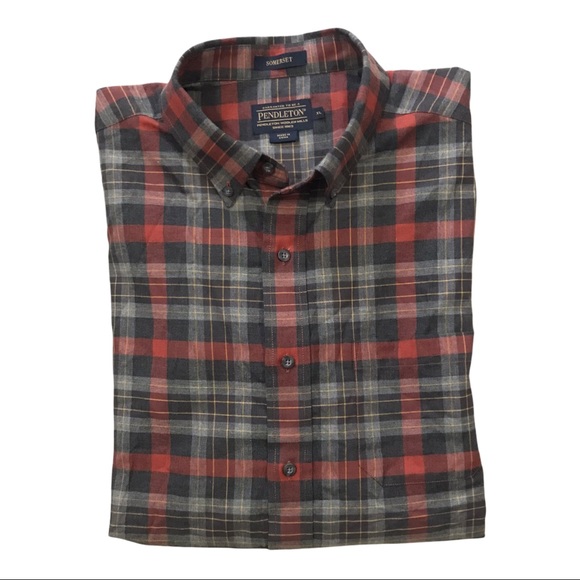 Pendleton Other - Pendleton Men XL Somerset Plaid Long Sleeve Button Down Shirt cotton Wool Blend